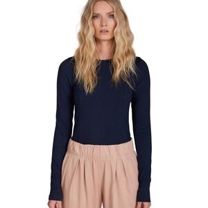 Les Tien Fiona Fitted Long Sleeve Lux Thermal Tee Purple USA Made Women’s Size S